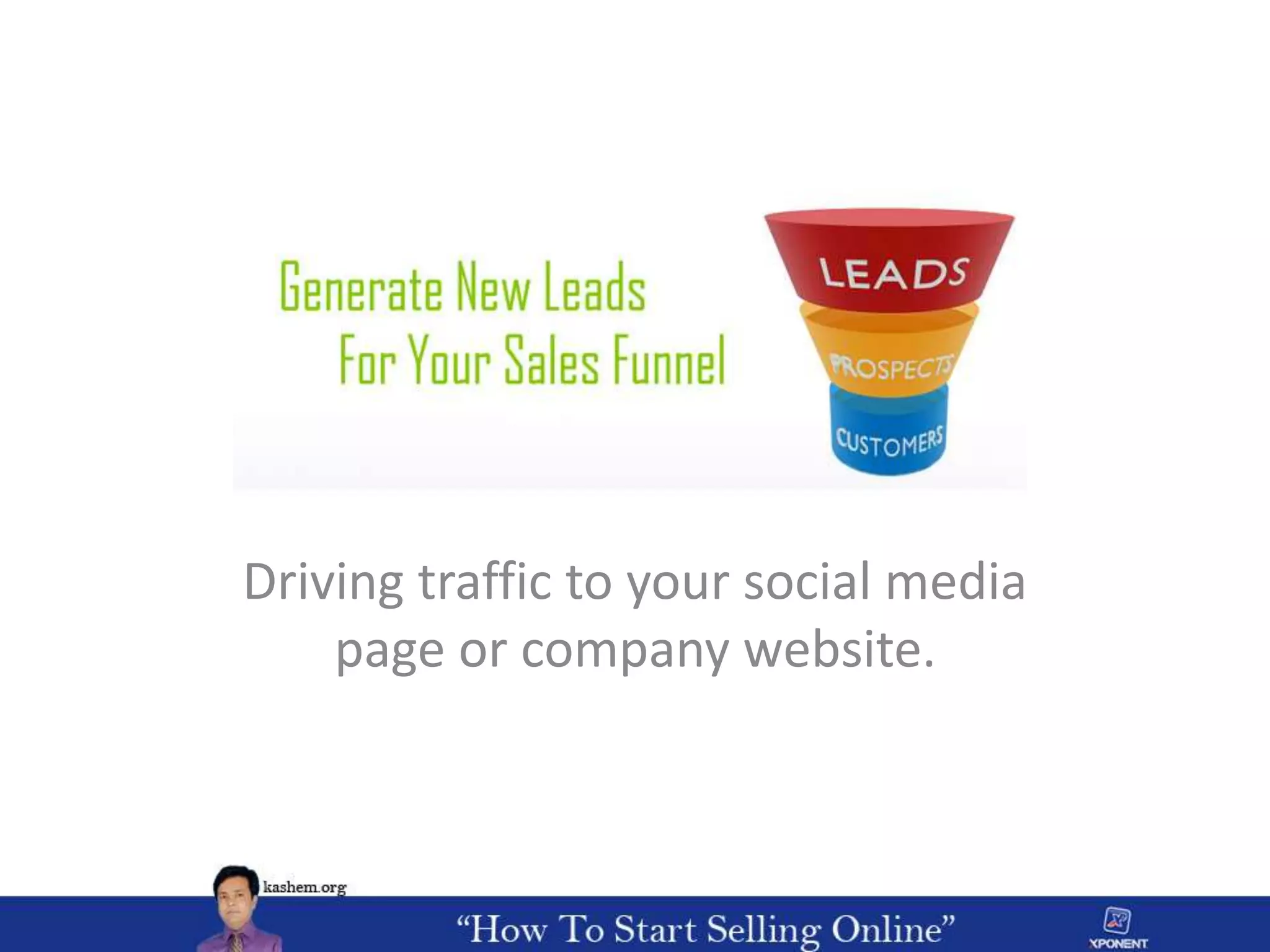 Driving traffic to your social media
page or company website.
 