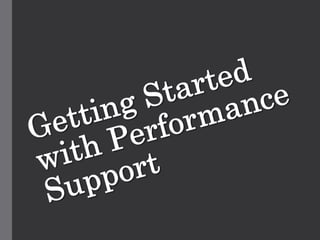 Don’t Sell Performance
Support; Just do it.
 
