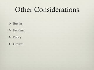 Step Four-and-a-Half:
        The Near Future
v  File Information Tool Set (FITS)
   v  http://code.google.com/p/fits/
   v  Identifies, validates, characterizes file formats and
       extracts technical metadata using:
       v  Jhove

       v  Exiftool 

       v  National Library of New Zealand Metadata Extractor

       v  DROID 

       v  FFIdent
       v  Windows File Utility
 