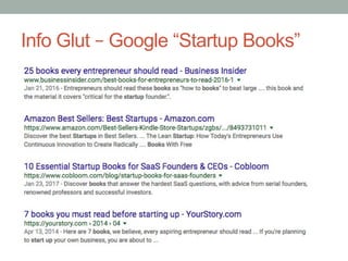 Info Glut – Google “Startup Books”
 