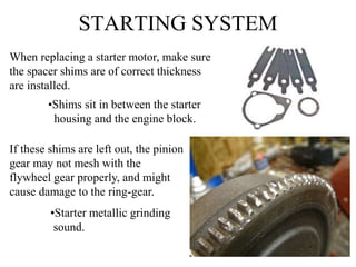 Starting system basic fundamentals & its testing methods PPT