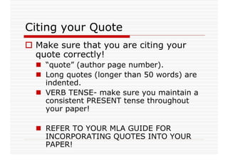 Starting To Body Paragraph