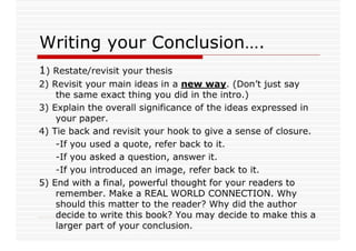 Starting To Body Paragraph