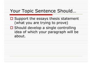 Starting To Body Paragraph