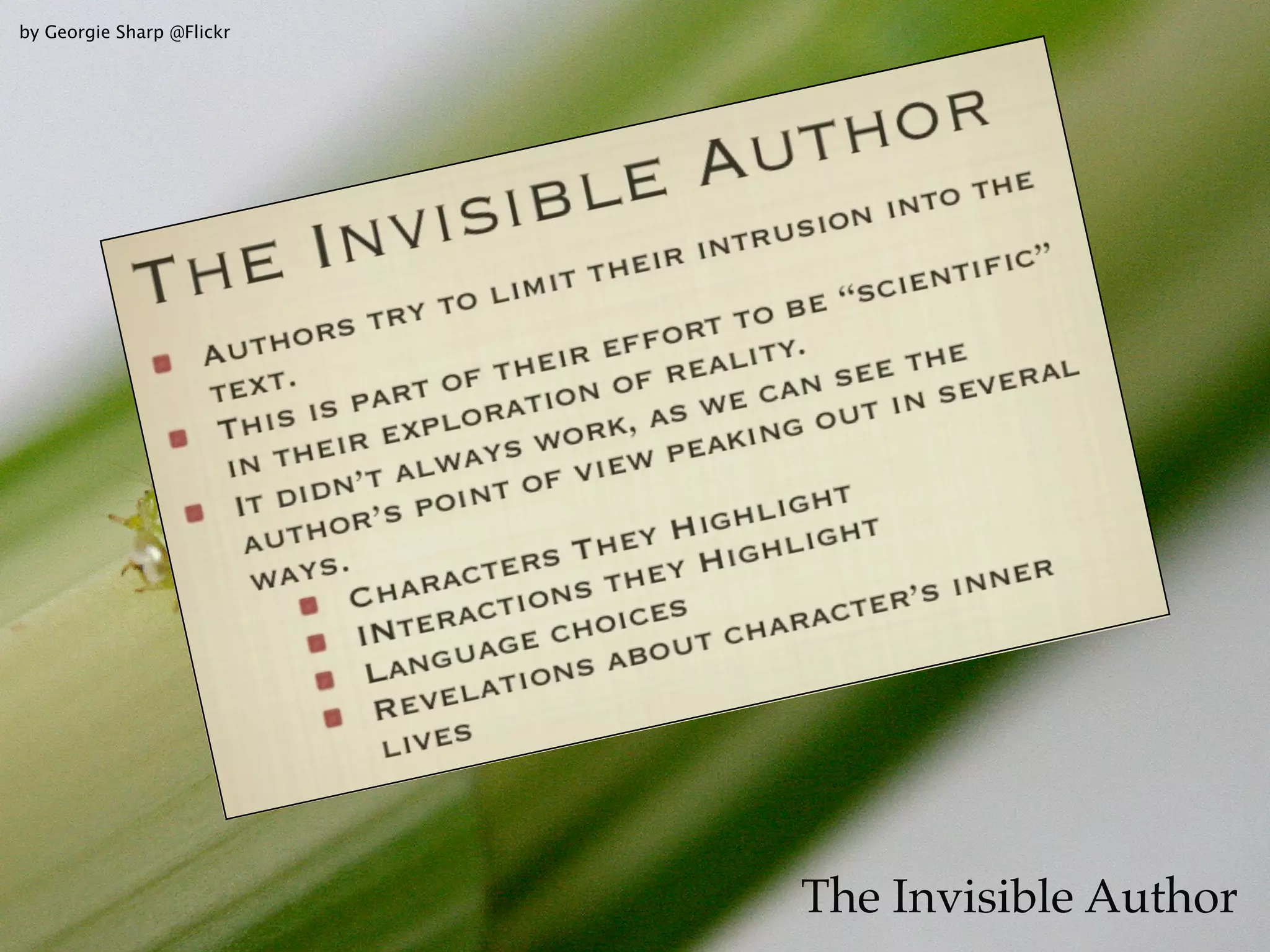 by Georgie Sharp @Flickr




                           The Invisible Author
 