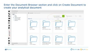 Enter the Document Browser section and click on Create Document to
create your analytical document
 