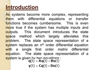 state space modeling of electrical system | PPT