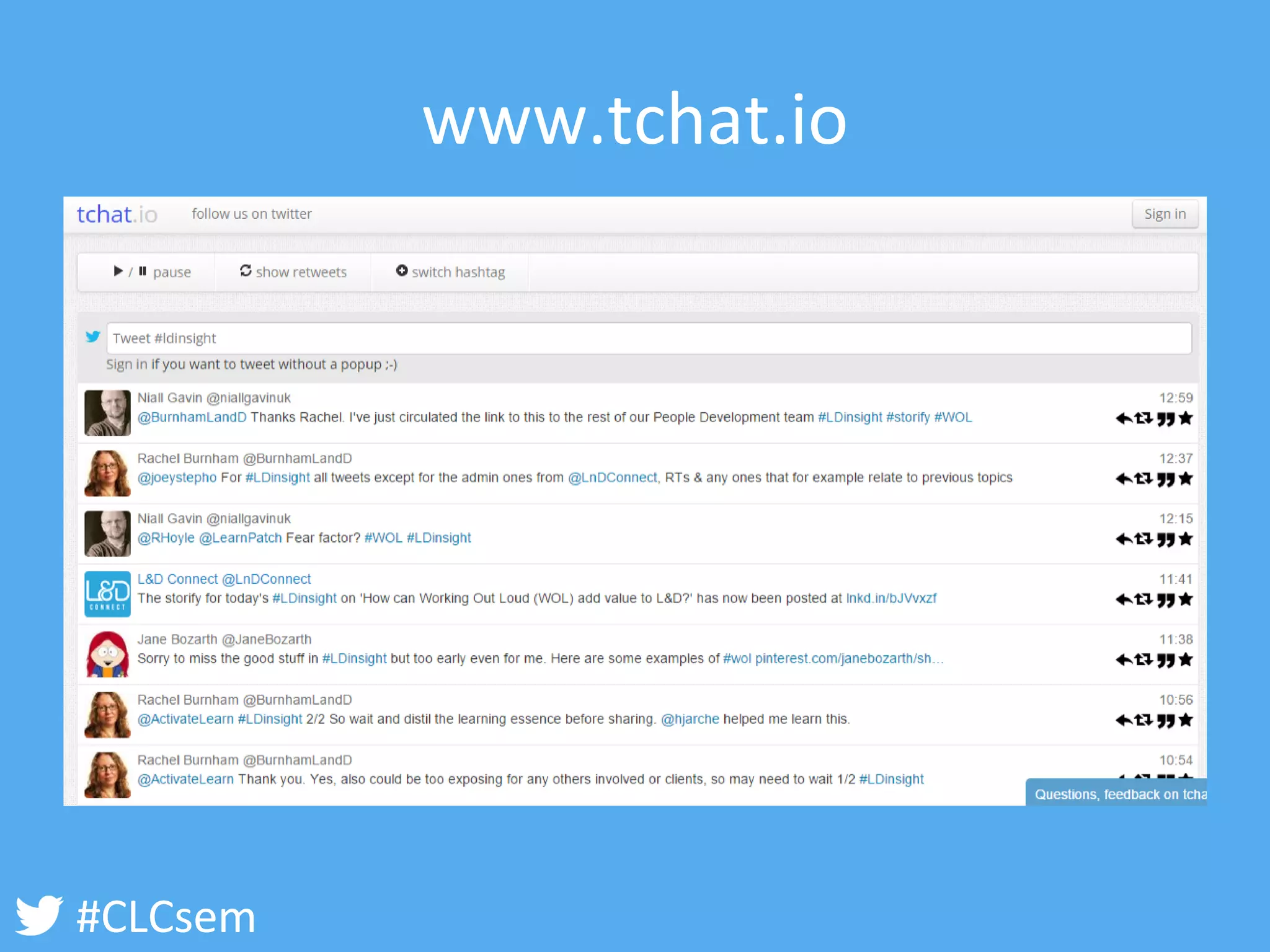 #CLCsem 
www.tchat.io  