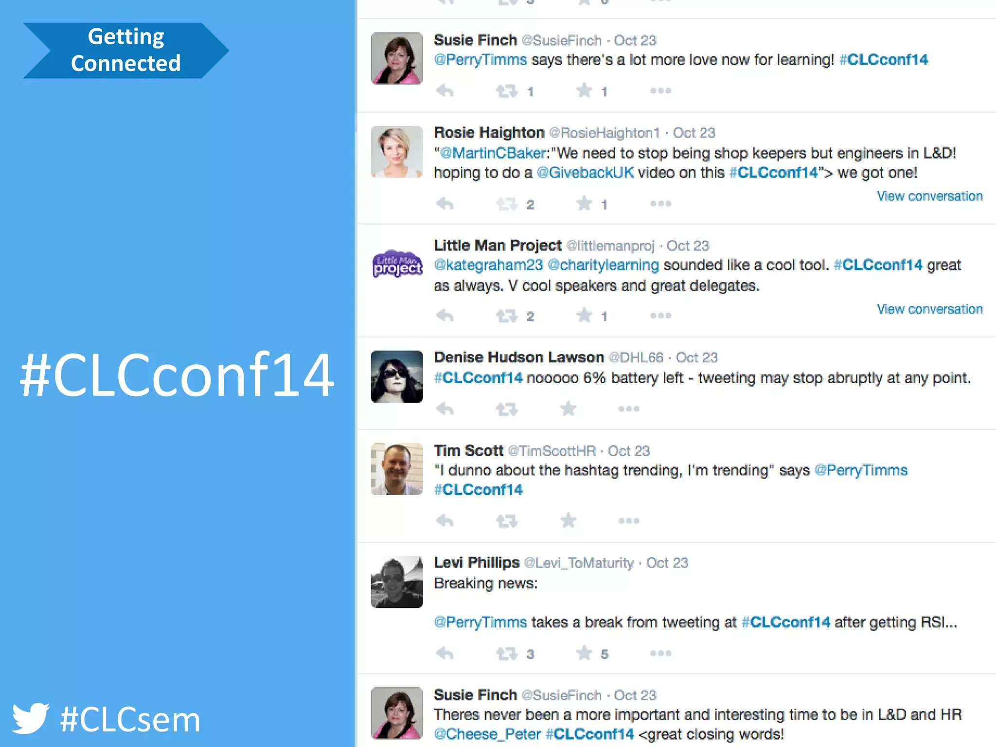 #CLCsem 
#CLCconf14 
Getting Connected  