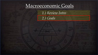 2.) Goals
Macroeconomic Goals
1.) Review Intro
 