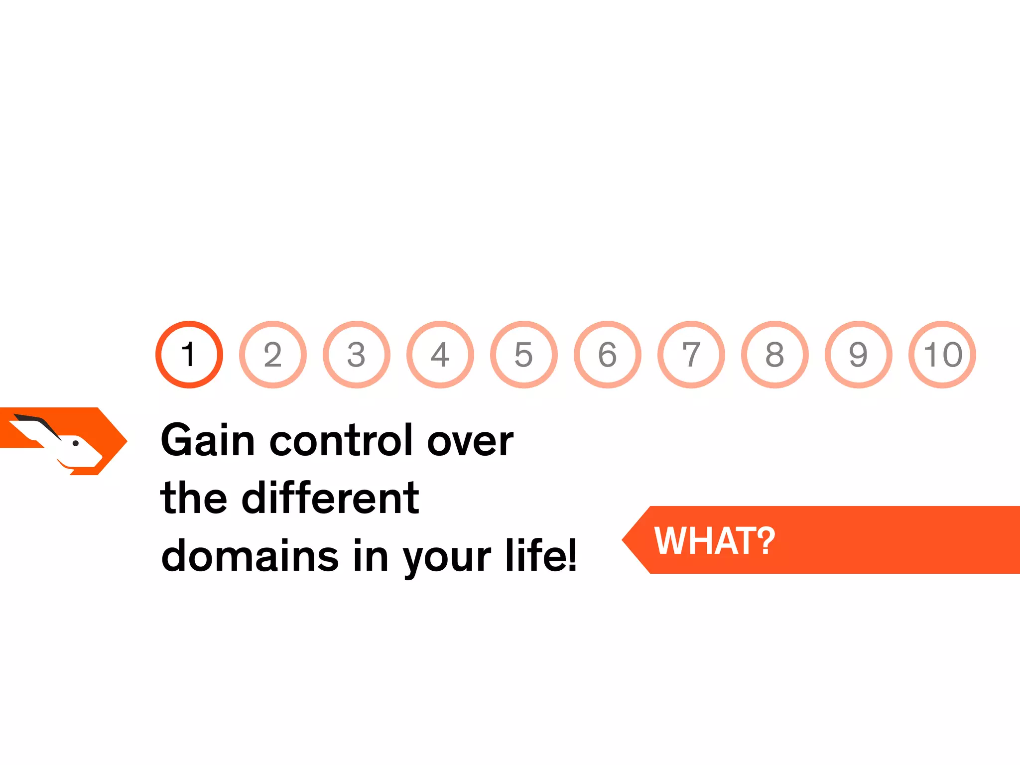 Gain control over
the different
domains in your life! WHAT?
1 2 3 4 5 6 7 8 9 10
 