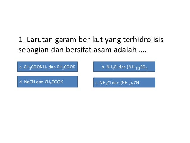 soal hidrolisis garam