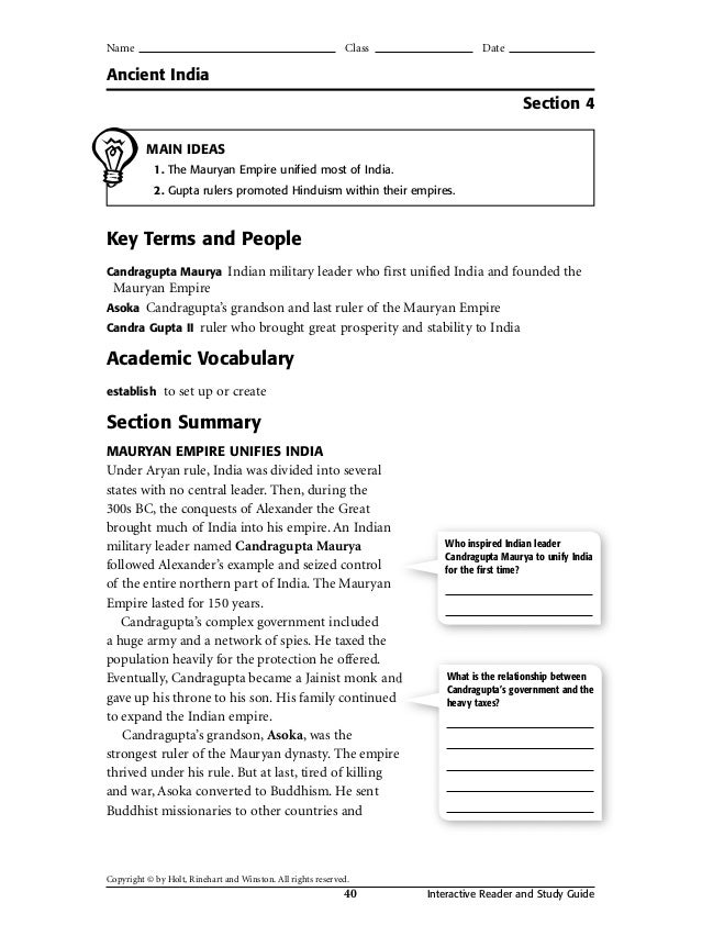 interactive reader and study guide world history answers