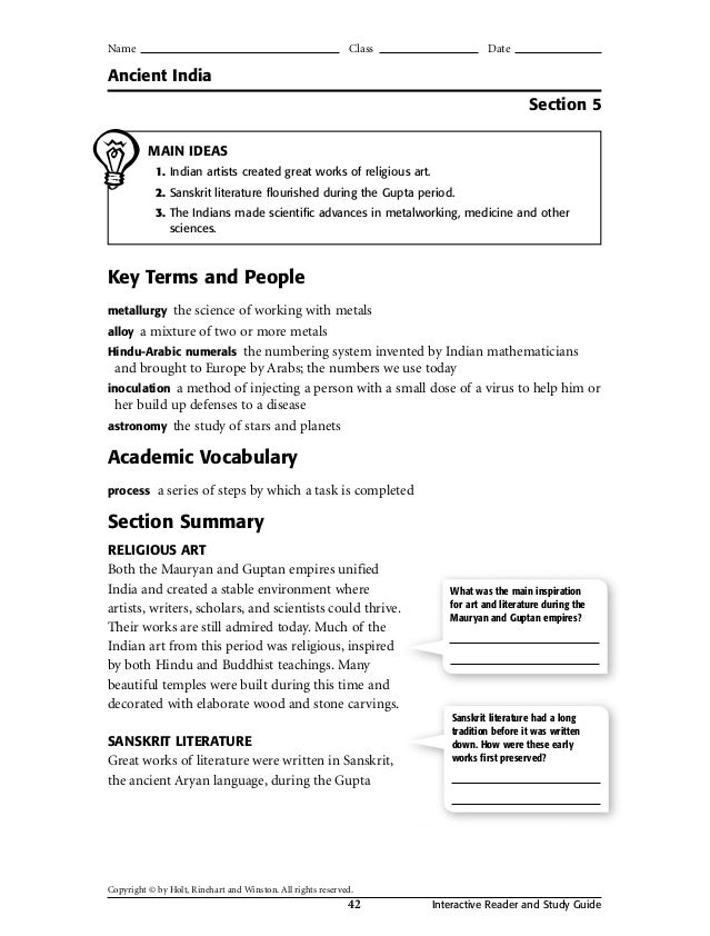 Holt Social Studies Workbook