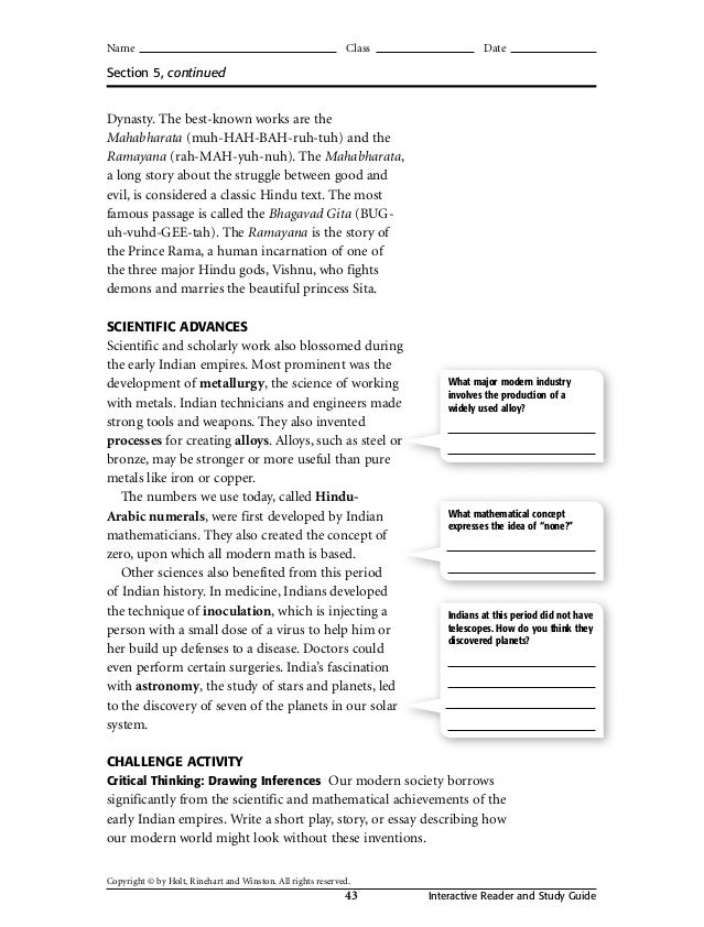 34 Holt Rinehart And Winston History Worksheet Answers - Worksheet