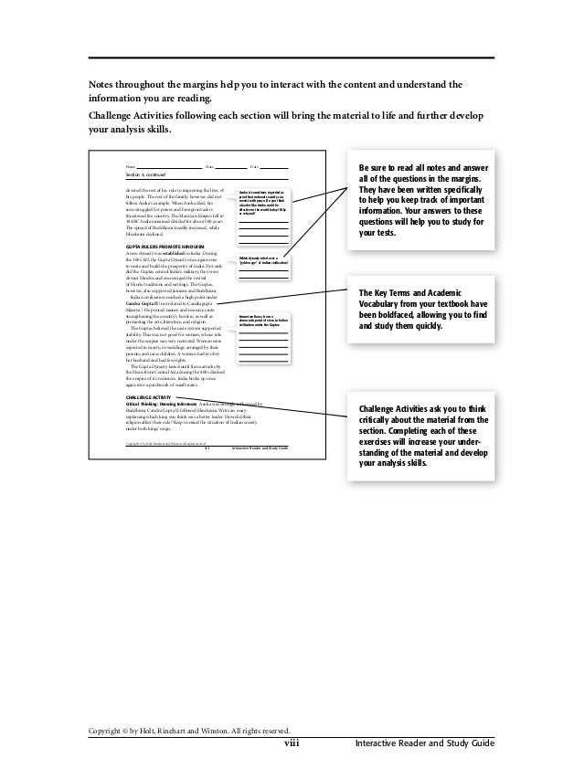 Holt Rinehart And Winston History Worksheet Answers - Promotiontablecovers
