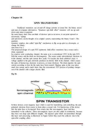 Spintronics Transistor VTU Seminar FULL report LATEST | DOCX