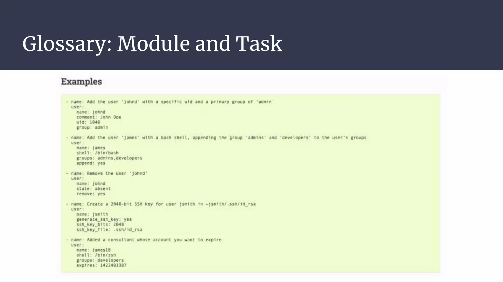 Glossary: Module and Task
 