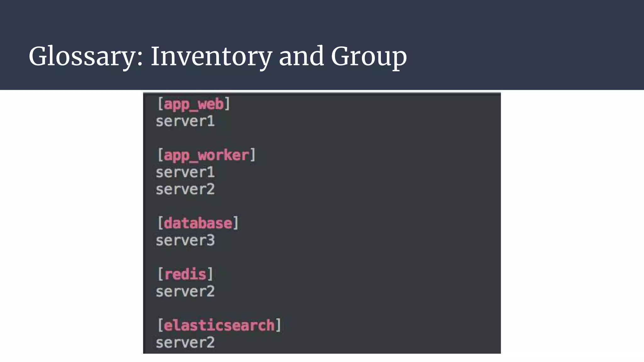 Glossary: Inventory and Group
 