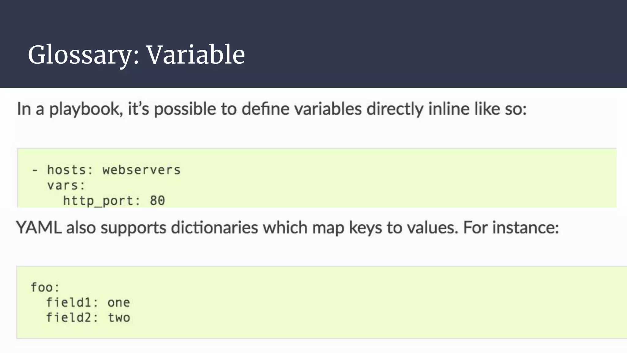 Glossary: Variable
 