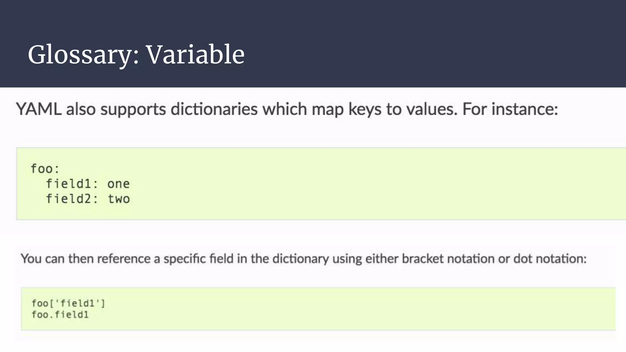 Glossary: Variable
 