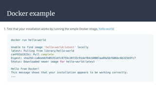 Docker example
I’m in Ubuntu
docker run -it ubuntu bash
I’m in Centos
docker run -it centos bash
 