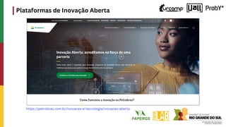 Plataformas de Inovação Aberta
https://petrobras.com.br/inovacao-e-tecnologia/inovacao-aberta
 