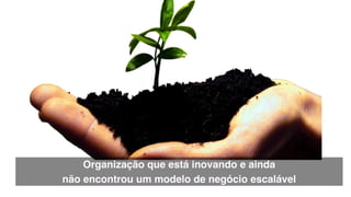 Organização que está inovando e ainda  
não encontrou um modelo de negócio escalável
 