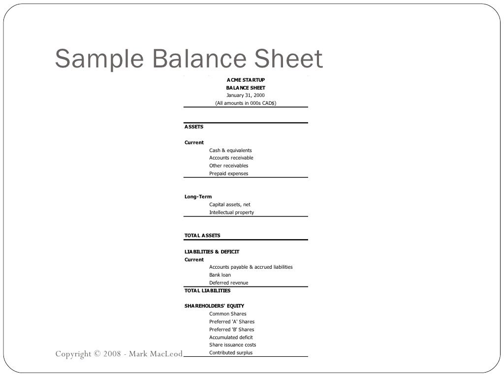 sample balance sheet copyright sample of balance sheet