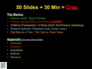 50 Slides + 30 Min =  Crap. <ul><li>The Basics </li></ul><ul><li>Measure Stuff.  Keep It Simple. </li></ul><ul><li>5 Steps...