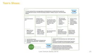 Tom’s Shoes:
Lean Venture Series 2/9/16 23
 