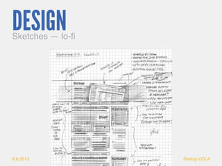 8.6.2013 Startup UCLA 
Sketches — lo-fi DESIGN 
 