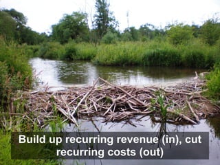 Build up recurring revenue (in), cut
       recurring costs (out)
 