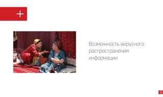 Плюсы

25

2014

Возможность вирусного
распространения
информации

 