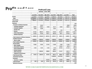 Profit and Loss
10
WWW.EARLYGROWTHFINANCIALSERVICES.COM
 