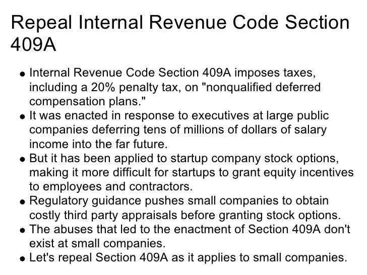 Stock options section 409a