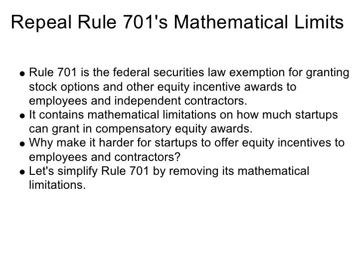 Rule 701 stock options