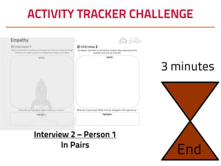 ACTIVITY TRACKER CHALLENGE
Interview 2 – Person 1
In Pairs
3 minutes
End
 