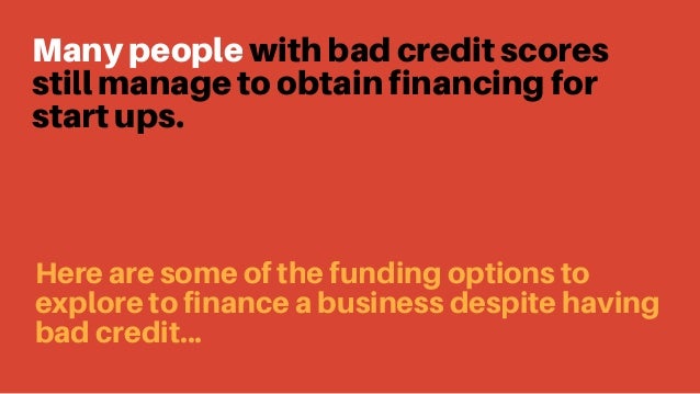 start up business loan with bad credit