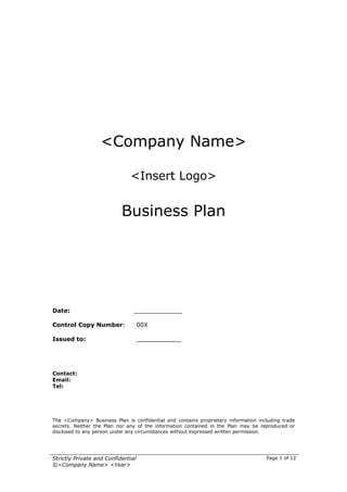 Startup business plan template 2 | PDF