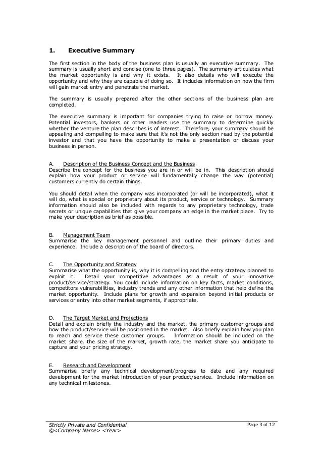 One Page Business Plan Template Free Business Plan Samples One Page Business Plan Business Plan Template Free Business Plan Outline