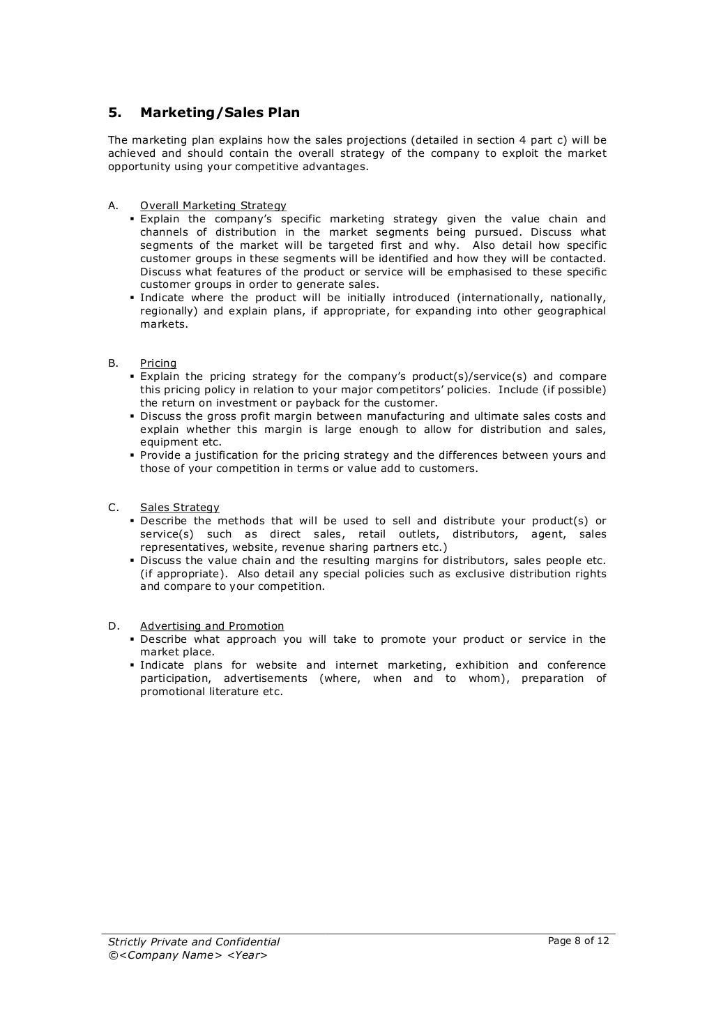 Startup Business Plan Template 2