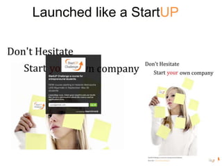 Launched like a StartUP
 
