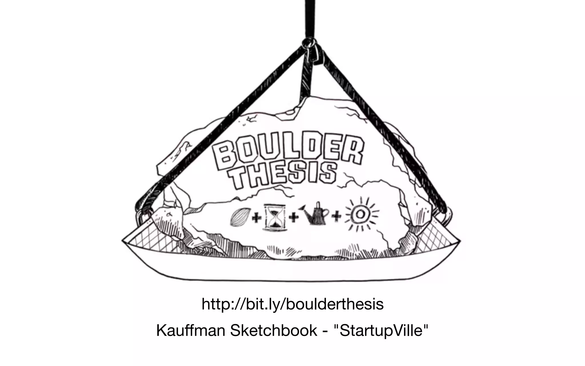 Boulder Thesis
http://bit.ly/boulderthesis
Kauﬀman Sketchbook - "StartupVille"
 