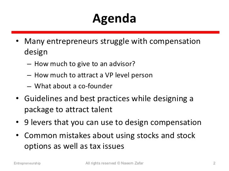 Stock options startup compensation