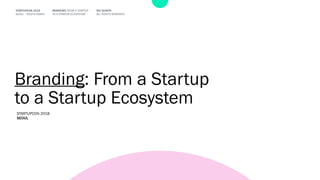 STARTUPCON 2018
SEOUL - SOUTH KOREA
BRANDING FROM A STARTUP
TO A STARTUP ECOSYSTEM
RUI QUINTA
ALL RIGHTS RESERVED
Branding: From a Startup
to a Startup Ecosystem
STARTUPCON 2018
SEOUL
 