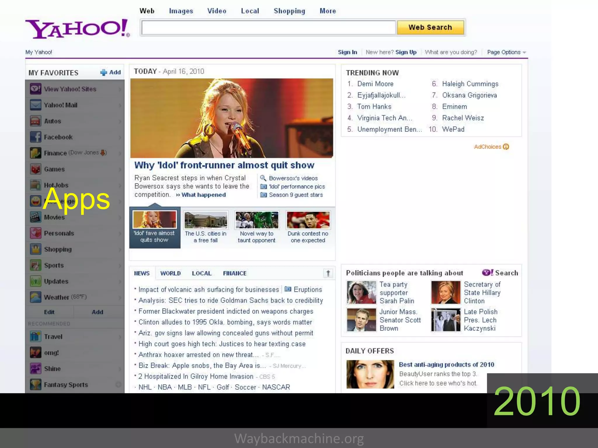 Apps




                            2010
       Waybackmachine.org
 