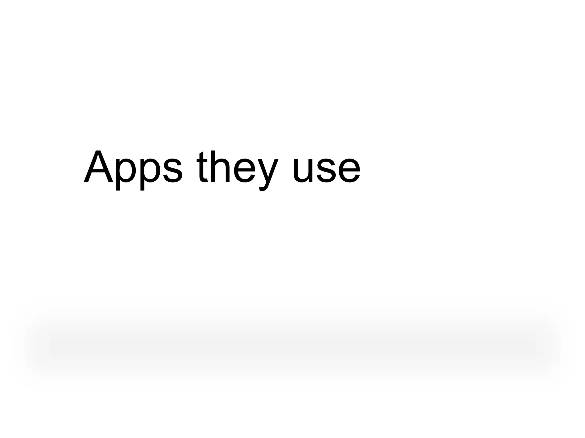 Apps they use
 