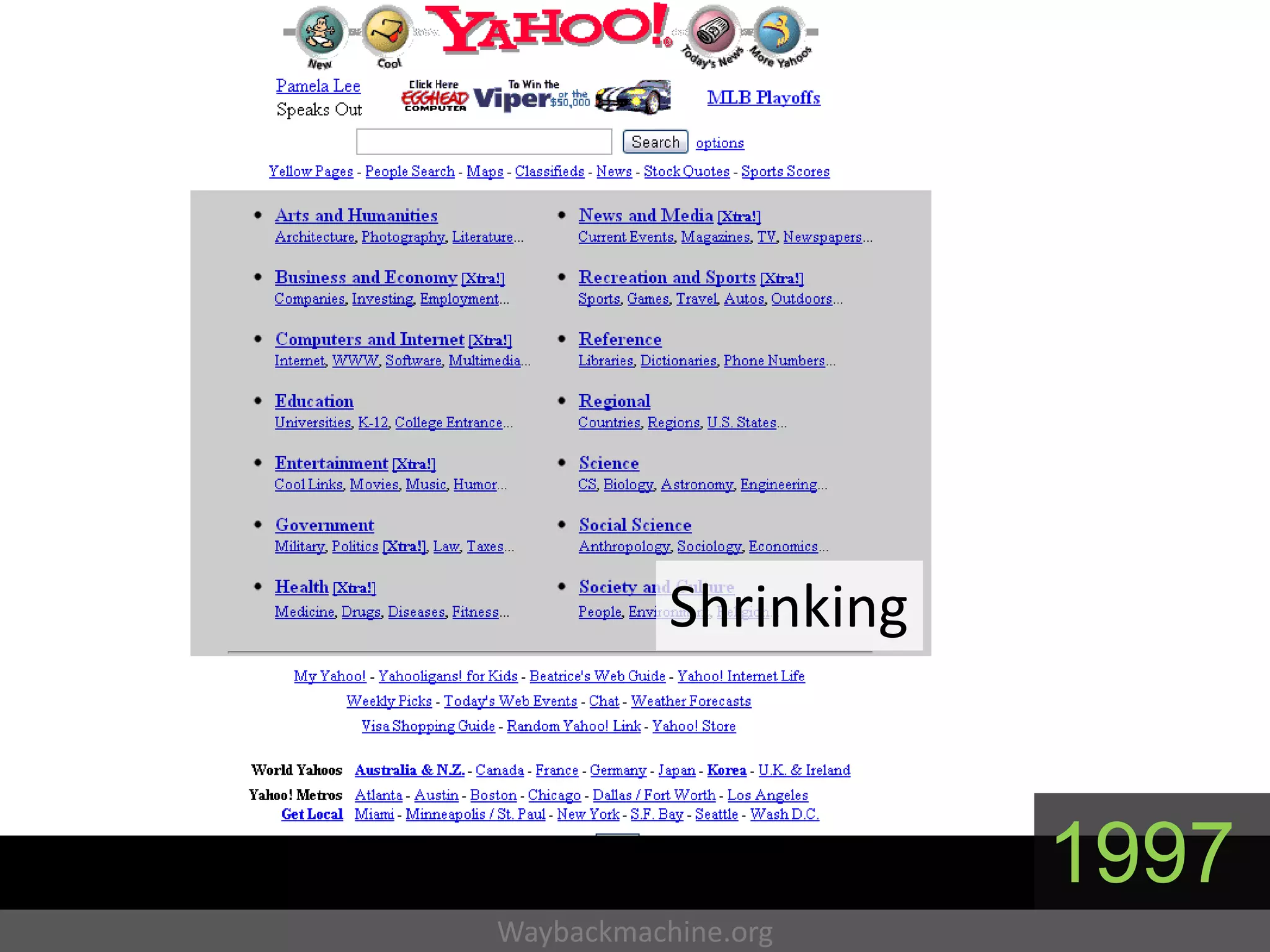 Shrinking



                       1997
Waybackmachine.org
 