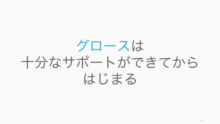 サポートを通してプロダクトのバグなどを知れるほか、顧客に関する定性的なフィードバックを得ら
れ、プロダクトをよくしていくことができる。
15
サポートはプロダクト開発の要
プロダクトの品質の向上
顧客からのフィードバックを活用
することで、バグや UX を改善し、
より良いプロダクトを作るきっか
けを得られる。
顧客の欲しいものを理解する
顧客からの定性的なフィードバッ
クを活用し、考察することで、顧
客の本当に欲しいものがわかる。
アフターケアもサービスの一環
プロダクトはそれを売って終わり
ではなく、プロダクトを使っても
らって顧客に何かを達成してもら
うためにある。もしそれが達成で
きないのであれば、サポートの機
能によって達成を支援すべきと言
える。
 